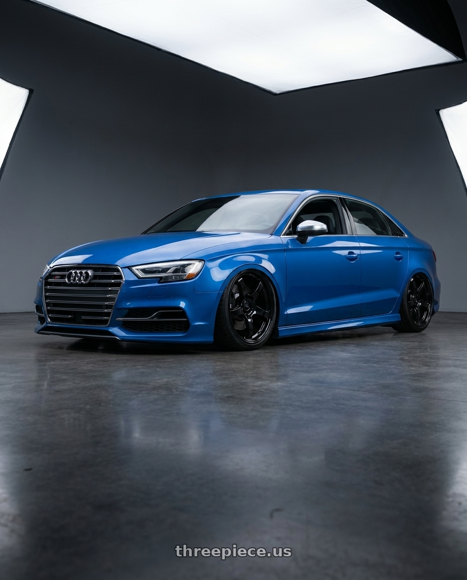 2019 Audi S3 8V with Gram Lights 57CR 5x112 19x9.5+25 Glossy Black wheels