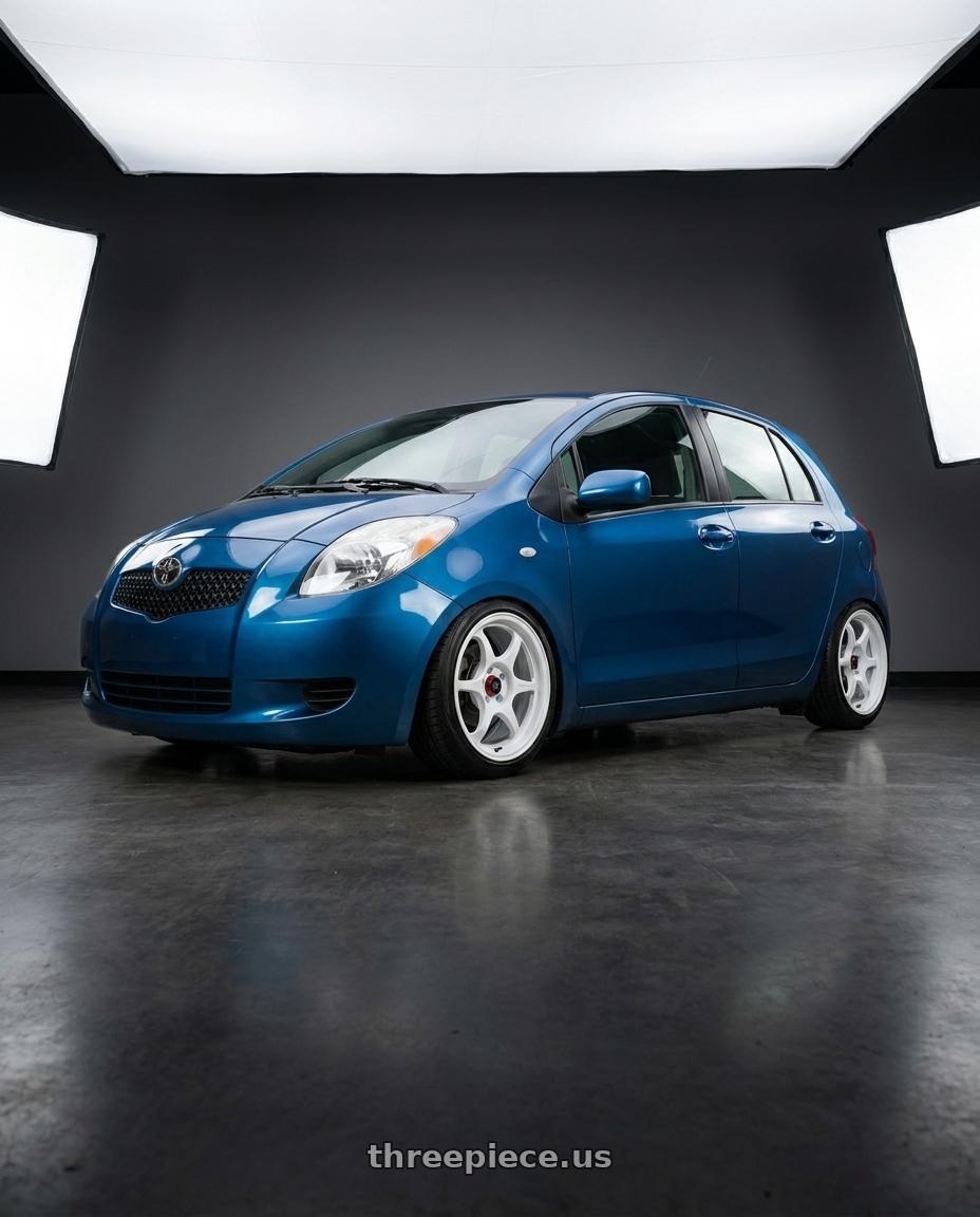 2007 Toyota yaris ncp91 with Enkei PF06 4x100 15x8+25 White Machined wheels