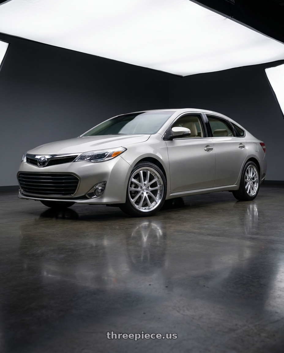 2013 toyota avalon with Vors AR5 5x114.3 19x8.5 +35 Silver Machine Face Lip Chrome Rivet wheels