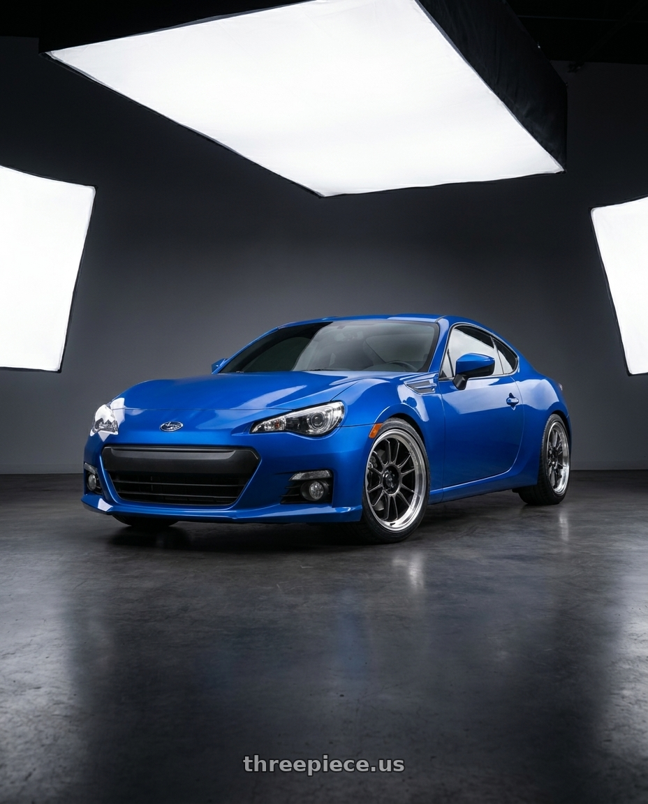 2016 Subaru BRZ Series Blue with Konig Hypergram 5x100 17x8+40 Metallic Carbon w/ Machined Lip wheels