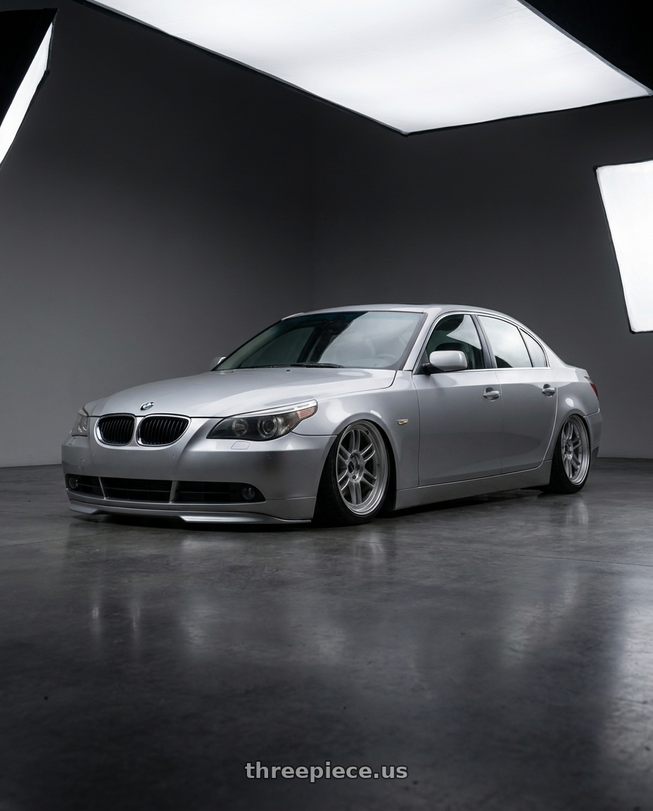 2004 Bmw e60 with Enkei RPF1 5x120 18x8.5+40 Silver wheels