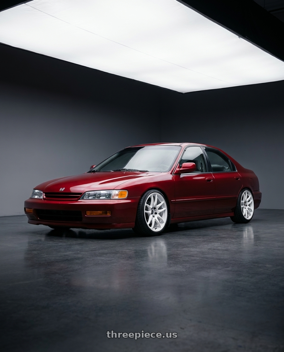 1996 Honda Civic with Enkei Pf06 4x100 15x825 White Machined 15x8 Et25 wheels