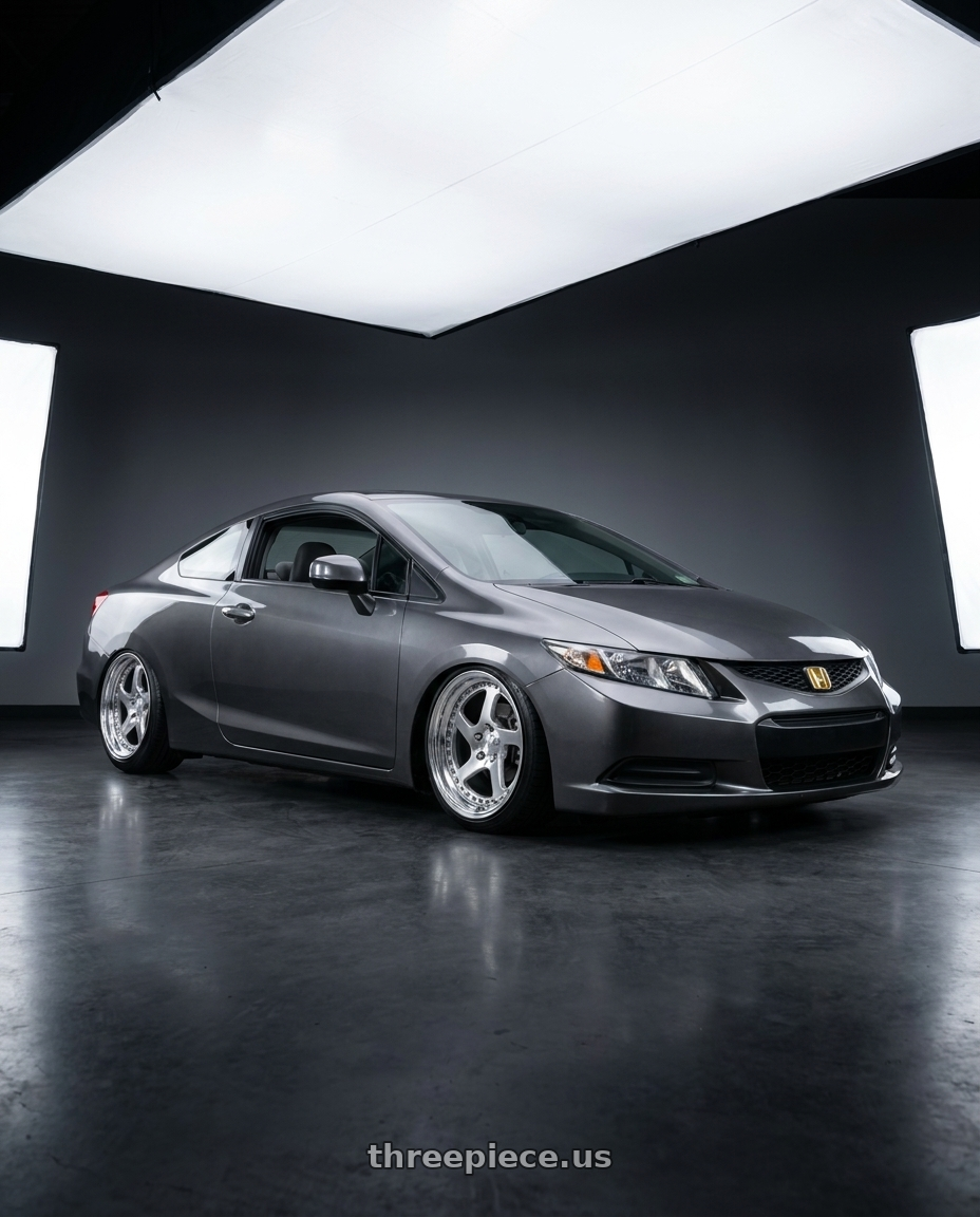 2012 Honda Civic coupe EX with CCW LM5T 5x114.3 16x8.5 +40 Polished wheels
