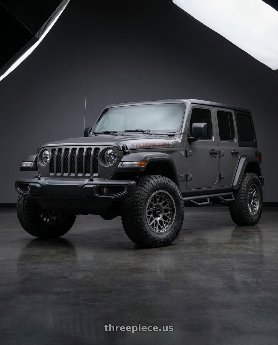 2018 Jeep Wrangler Sport with KMC KM722 TECHNIC 5X127 17X8.5 +0 ANTHRACITE wheels