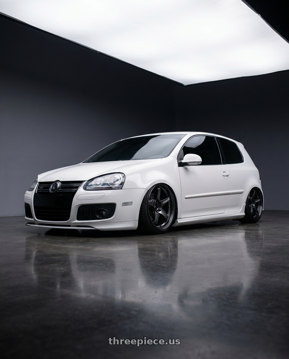 2009 VW GTI with Advan Racing GT for PORSCHE 5x130 20x8.5 +50 RACING TITANIUM BLACK wheels