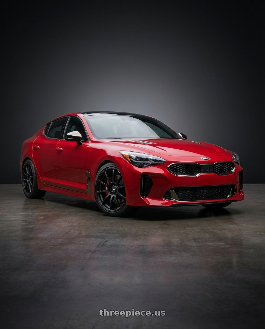 2022 Kia Stinger GT with Ssr Gtv02 5x114.3 19x8.5+38  FLAT BLACK wheels