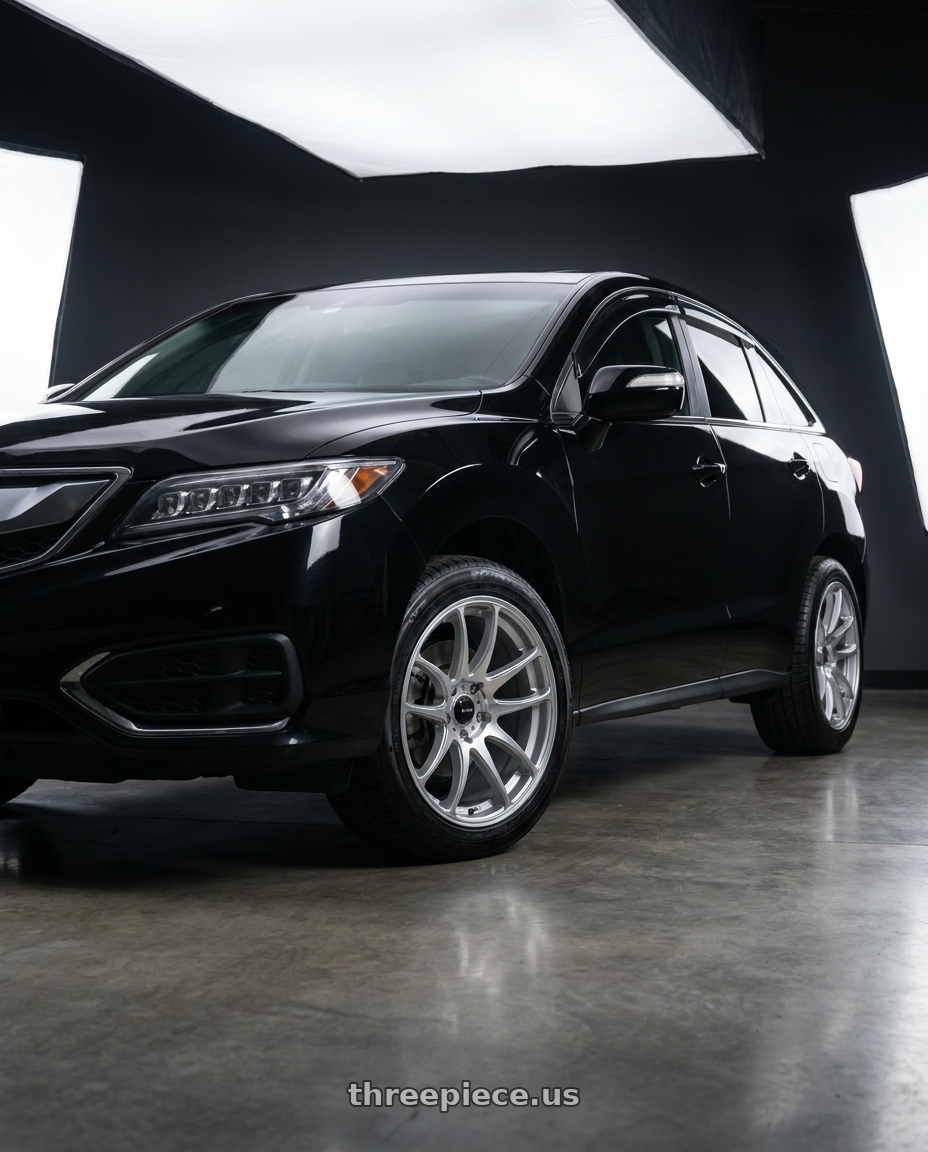 2015 acura rdx black with Vors TR4 5x114.3 18x8.5  +35 Silver Machine Face wheels