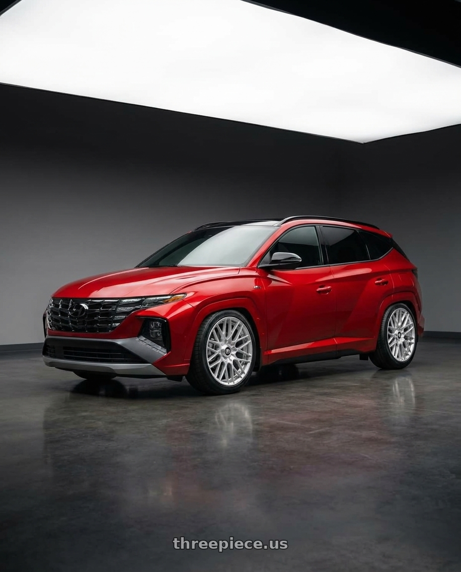 2022 Hyundai Tucson N line with Rotiform 1PC R140 RSE BLANK 20X8.5 +40 GLOSS SILVER wheels