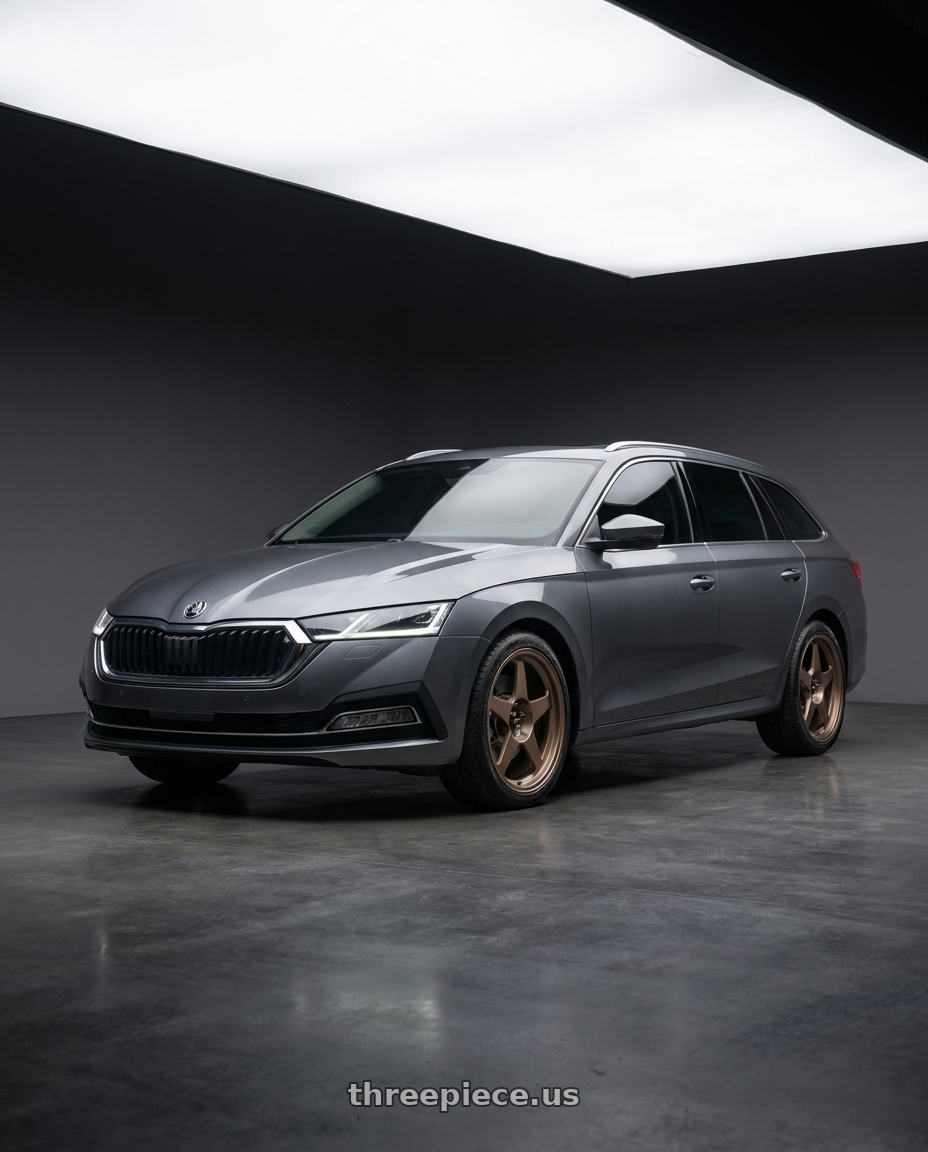 2023 Skoda octavia combi with R6061 Forged R1 5x114.3 18X8.5 +20 Matte Bronze wheels