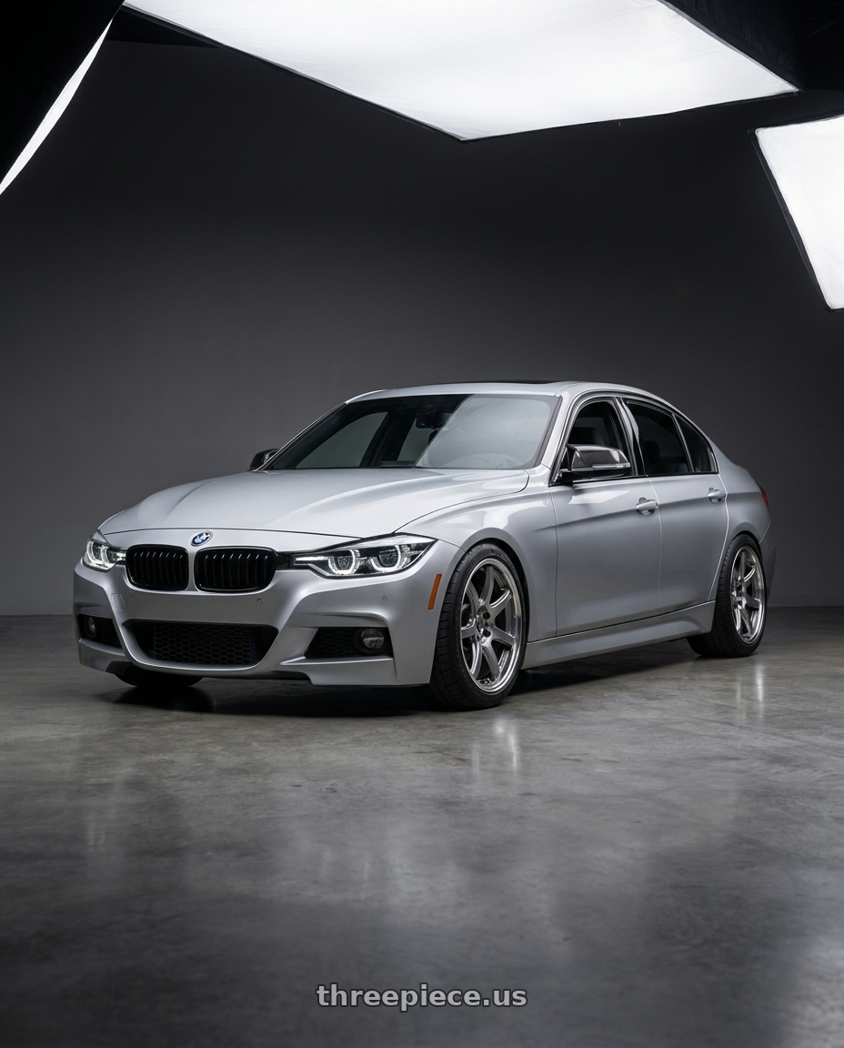 2017 BMW 340i with Work T7r 2P 5x120 18x9.5 +45 GT SILVER wheels
