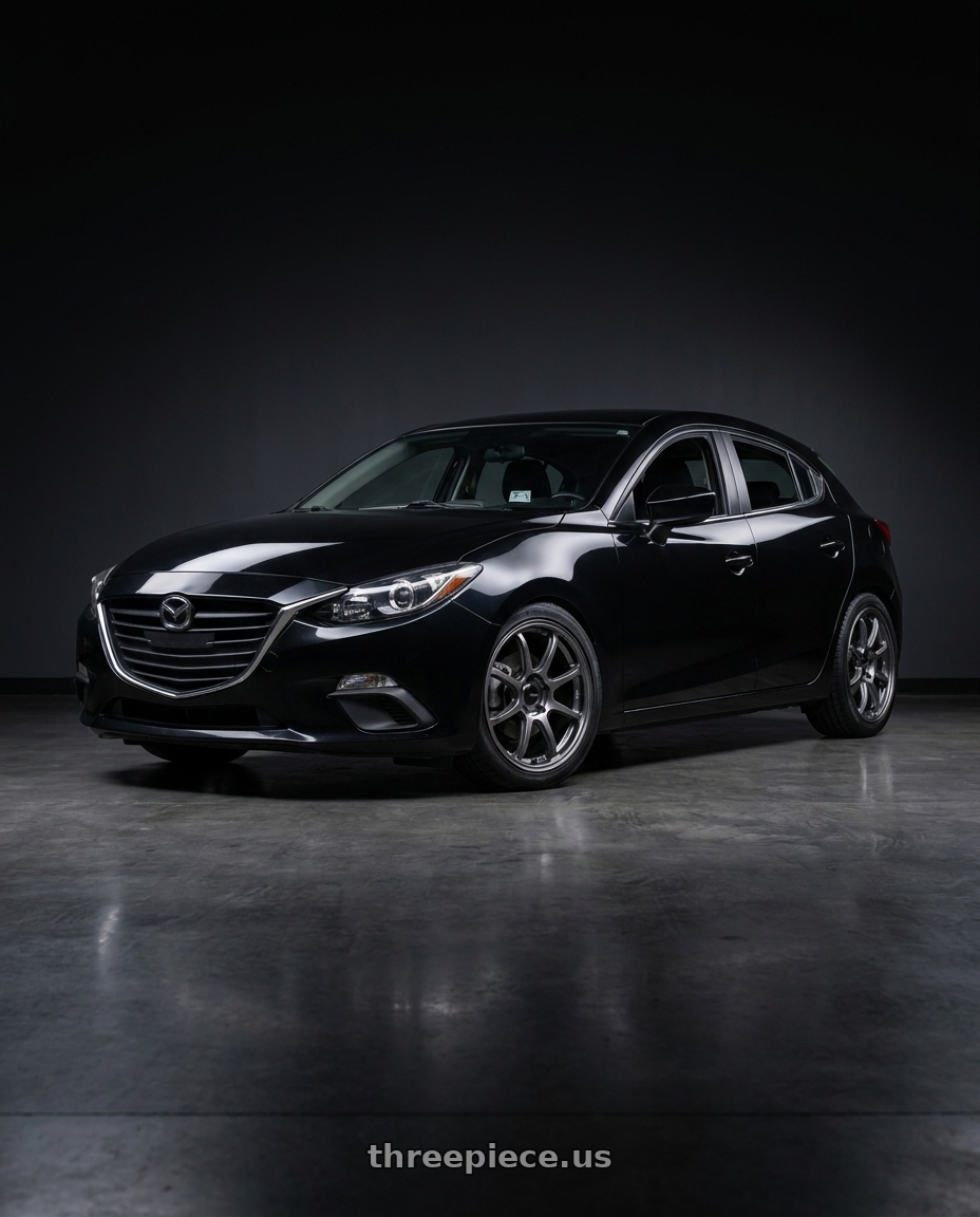 2016 mazda 3 isport hatchback with Enkei PF09 5x114.3 18x7.5+48 Dark Silver wheels