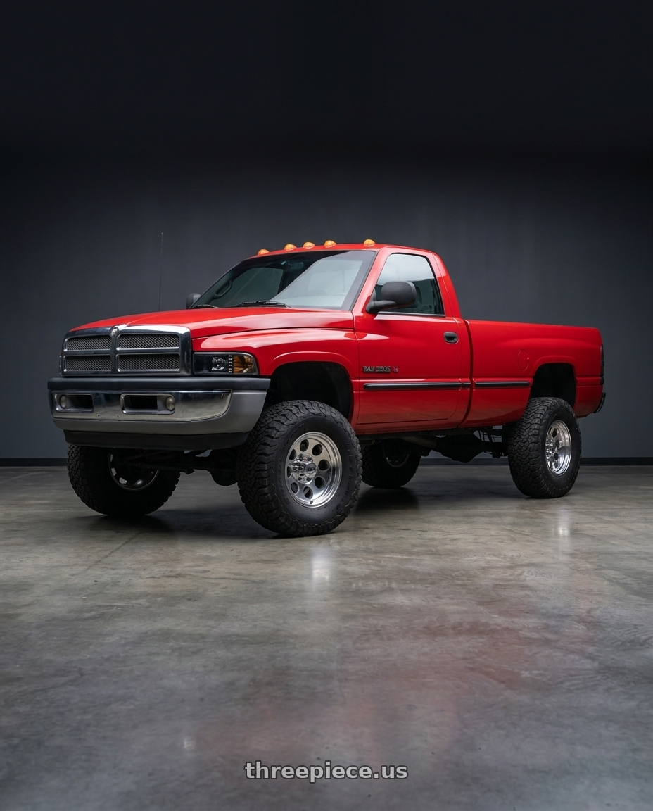 2001 ram 2500 with Mickey Thompson Classic III Polished 8x165.1 16x10 -25 Polished wheels
