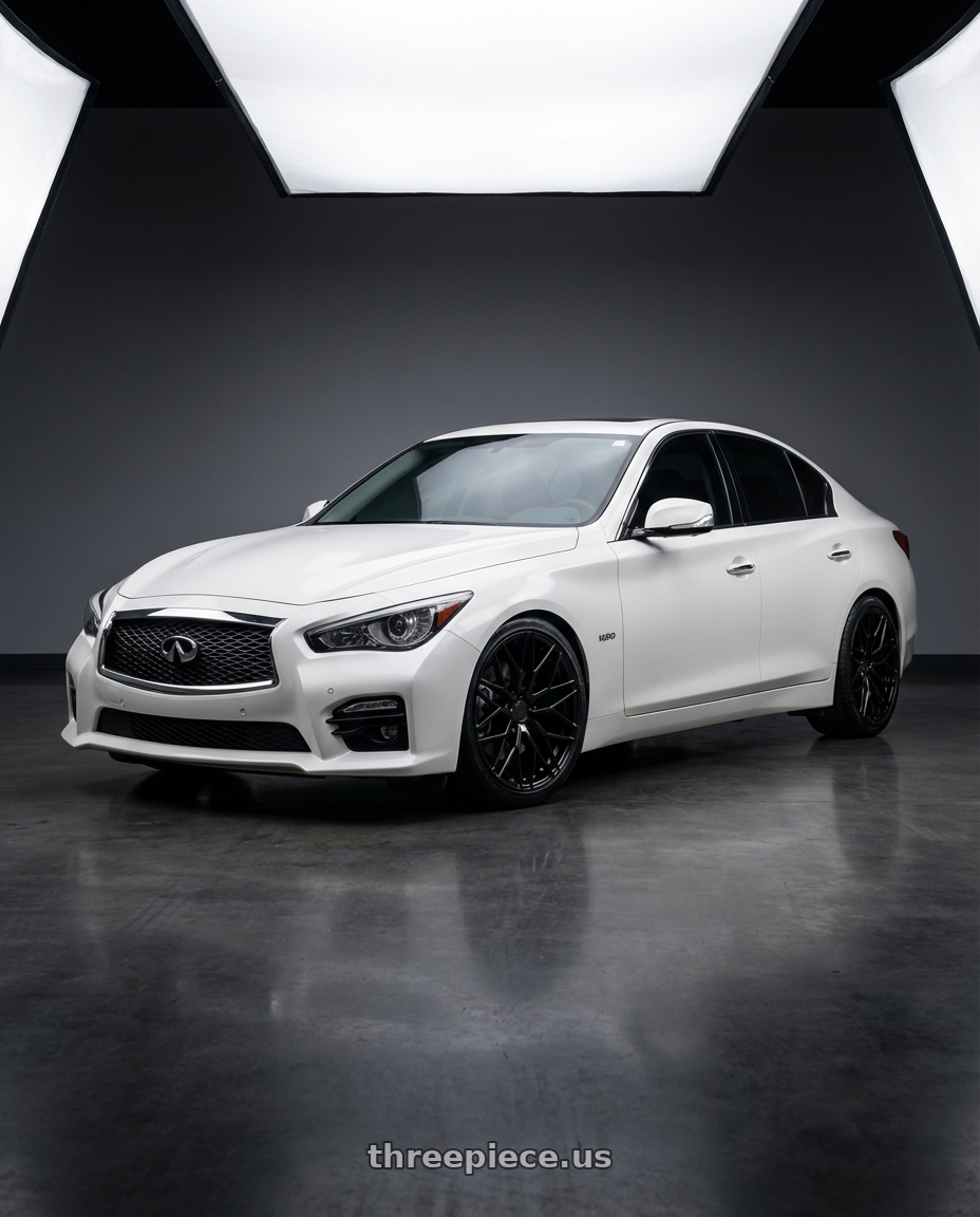 2020 Infiniti Q50 with Avant Garde Wheels M520R 5X114.3 19x8.5 +35 Gloss Black wheels