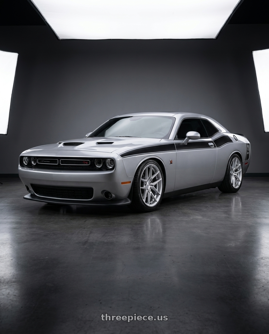2023 dodge challenger scat pack with Niche 1PC NC279 PRODIGY 5 5X115 20x9.5 +15 SILVER WITH MACHINED FACE wheels