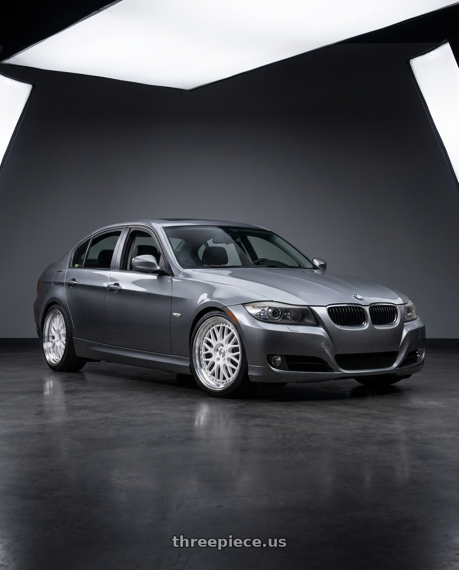 2011 BMW 328i x-drive grey with ESR Wheels SR SERIES SR01 5x120 17x8.5 +30 Gloss White wheels