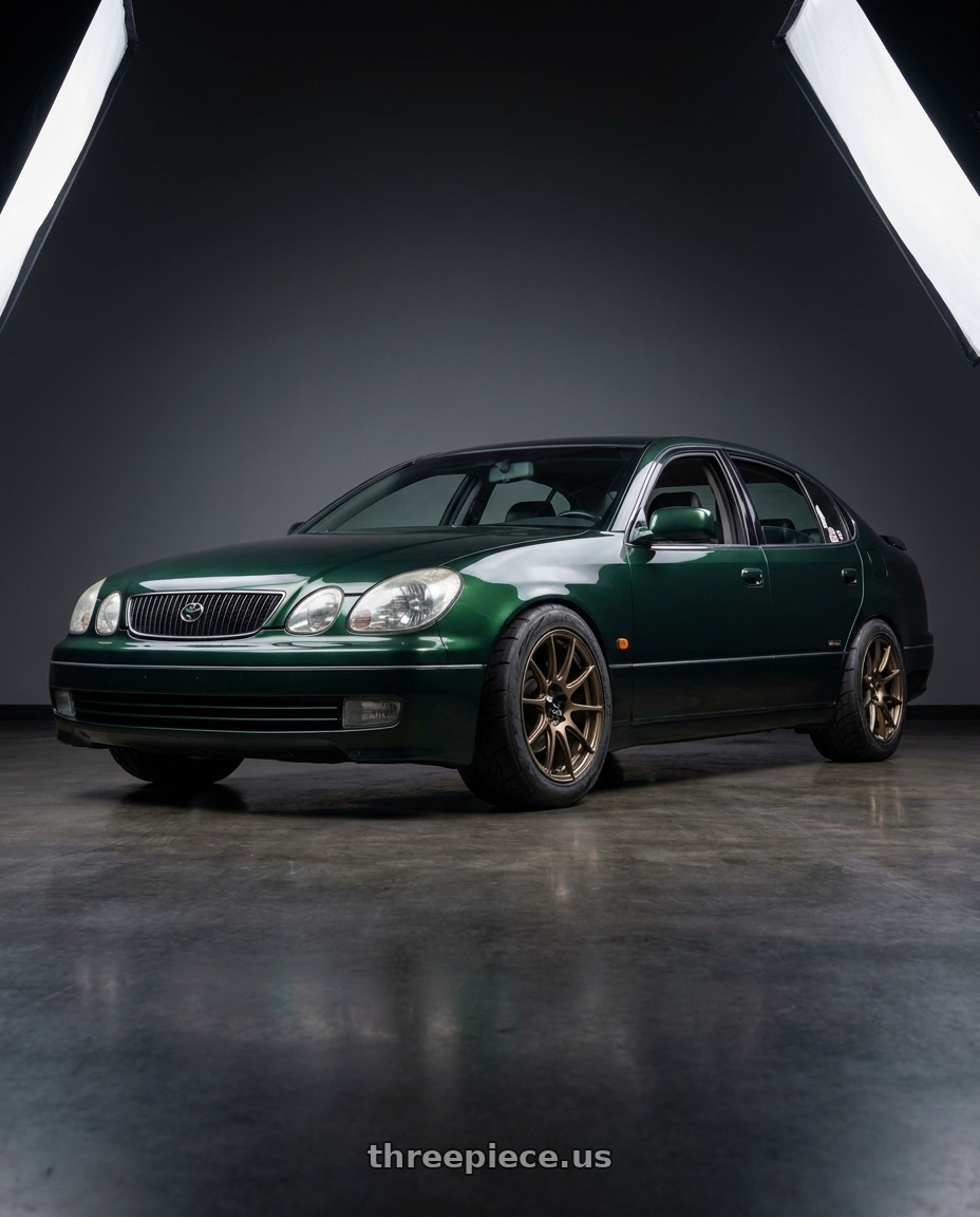 1998 toyota aristo with WedsSport SA-99R 5x114.3 17x7.0+40 Face F / EJ-Bronze wheels