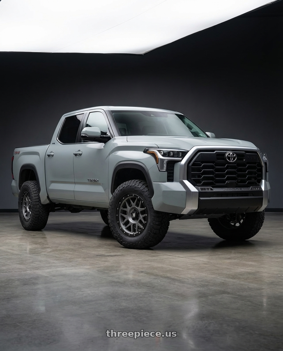 2018 Toyota Tundra with XD XD127 BULLY 5X150 20X9 +25 MATTE GRAY BLACK RING wheels