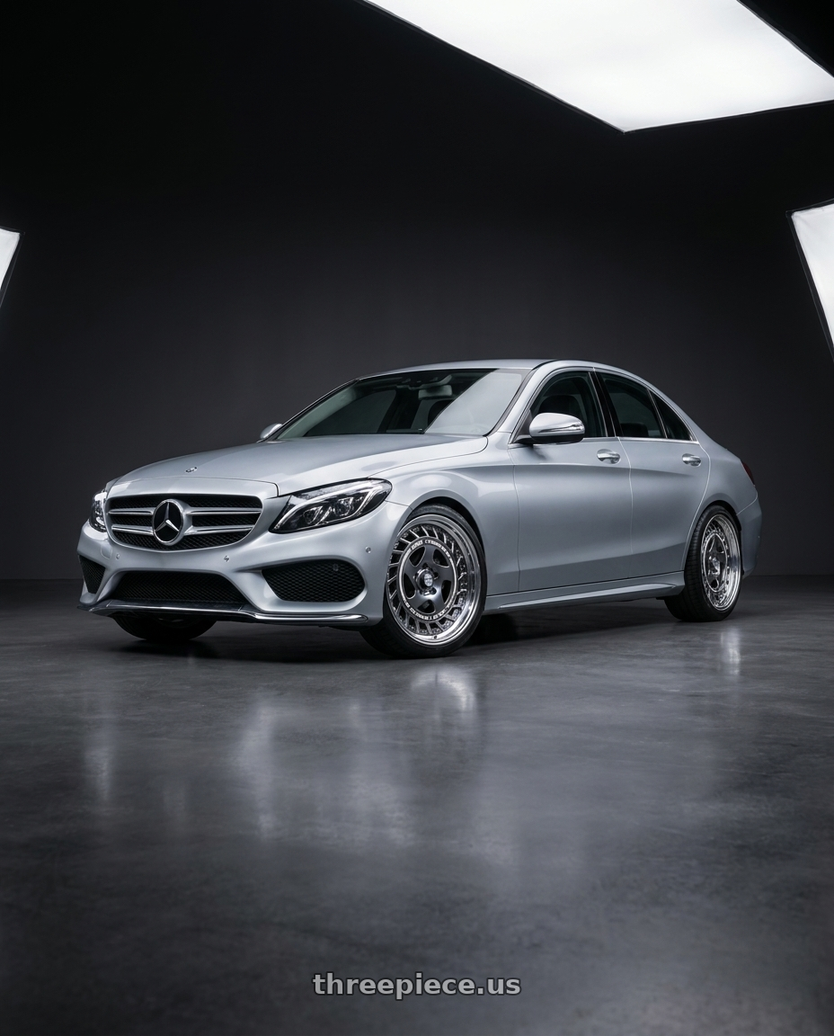 2016 Mercedes-Benz c220d with FORMULA AERO SPOKE 5X100 18X9+-19 HP Disk Titan Silver wheels