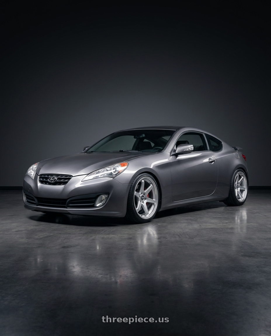 2014 Hyundai Genesis Coupe with ESR Wheels APEX SERIES AP6 5x114.3 19x11 +22 Hyper Silver wheels