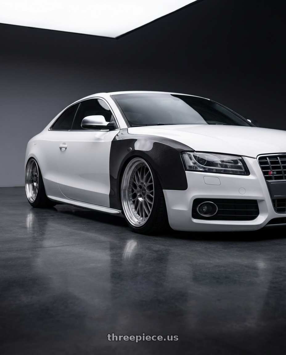 2009 audi s5 with ARC AR5 5x114.3 18x9.5  +30 Silver Machine Face Lip Chrome Rivet wheels