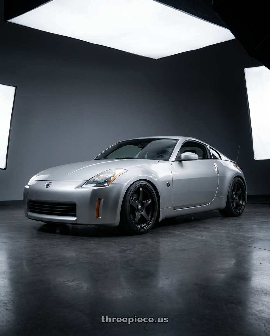 2005 Nissan 350Z with ESR Wheels APEX SERIES AP5 5x100 18x9.5 +35 Matte Black wheels