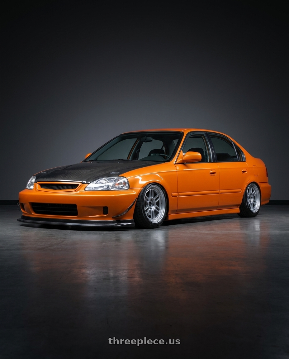 1997 HONDA CIVIC with Enkei RPF1 4x100 15x8+28 Silver wheels