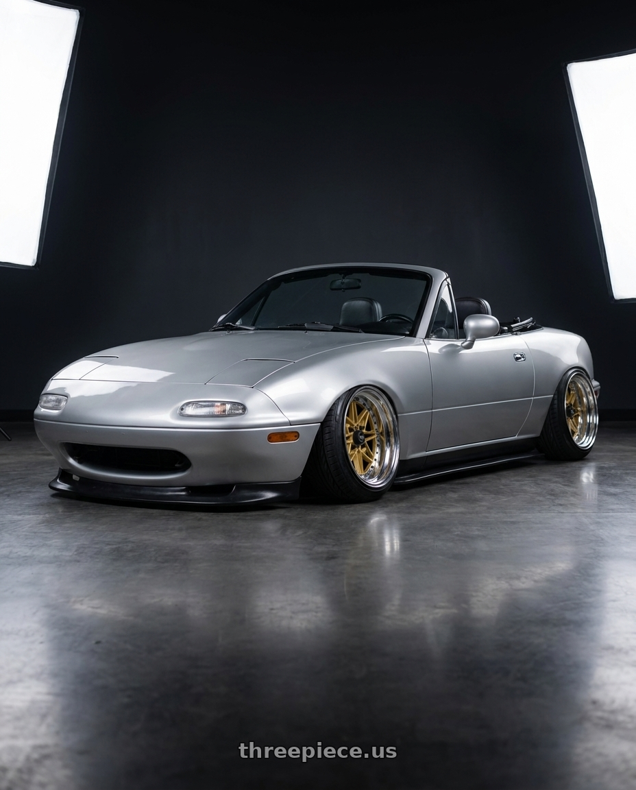 1993 Mazda Miata with WORK Equip 03 4x100 15x13 -16 GOLD wheels