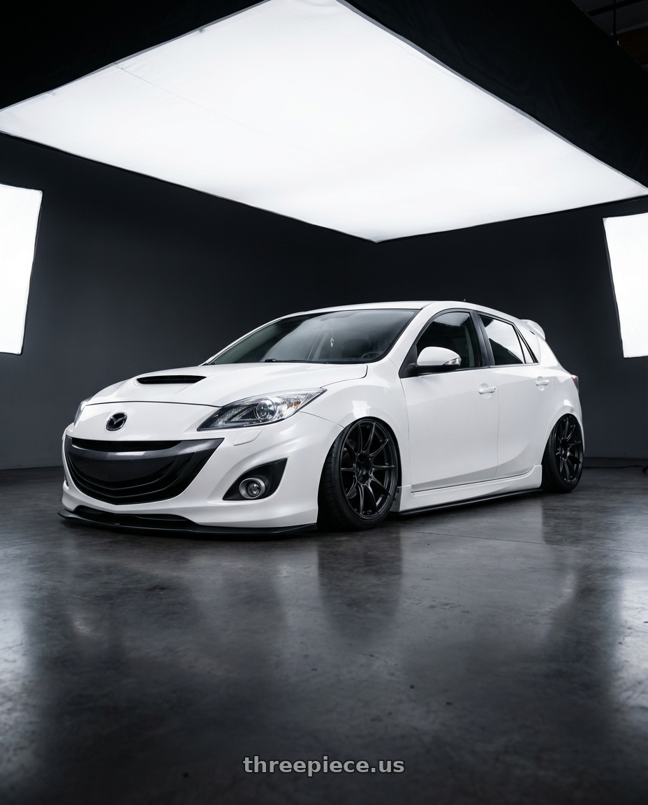 2012 Mazda Mazdaspeed3 with Ssr Gtx01 5x114.3 18x9.5+22  FLAT BLACK wheels