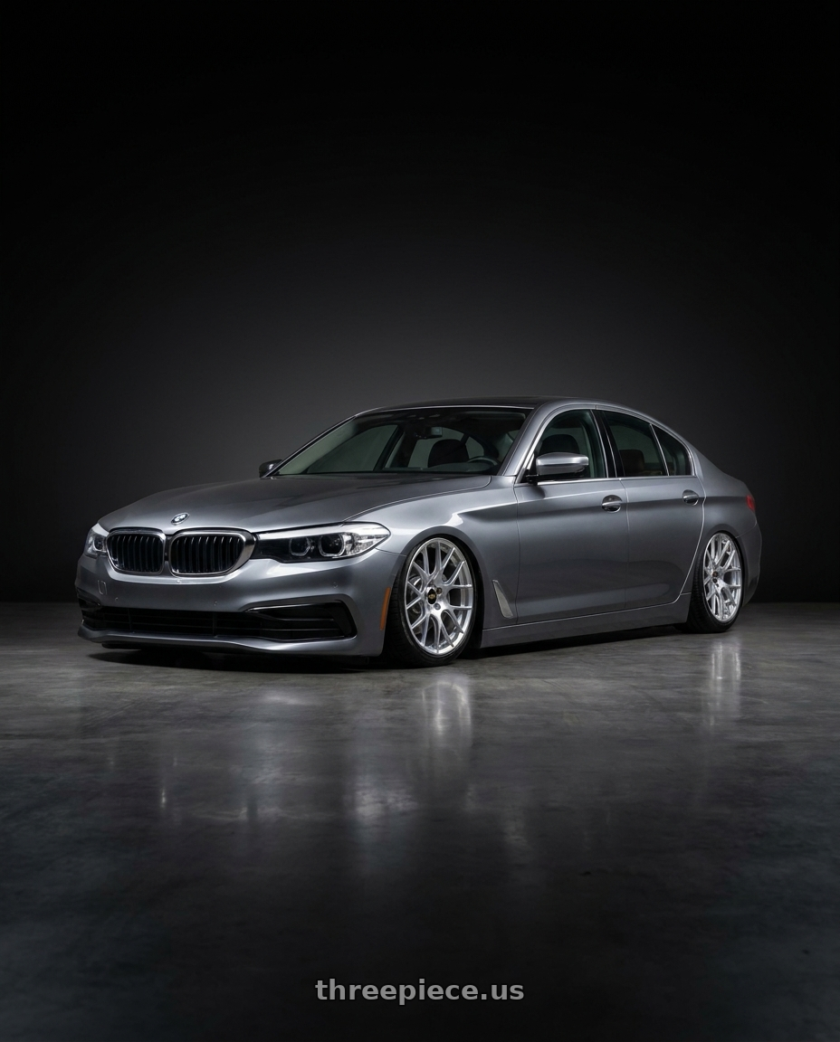 2020 Bmw 5 with BBS RE-V7 5x112 19x9.5 +25 Diamond Silver wheels