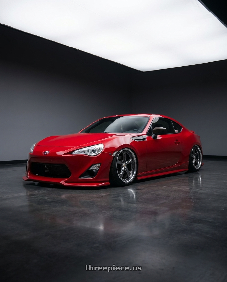2013 scion frs with Work Wheels VS-KF 5X114.3 19x8+40 Brilliant Silver Black A Disk FULL REVERSE wheels