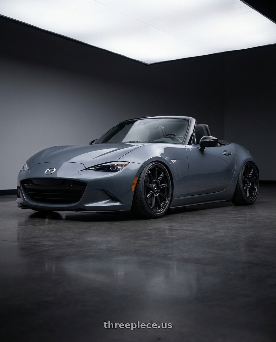 2021 Mazda mx-5 gt gray with Enkei Adventurer 5x100 18x8+35 Matte Black wheels