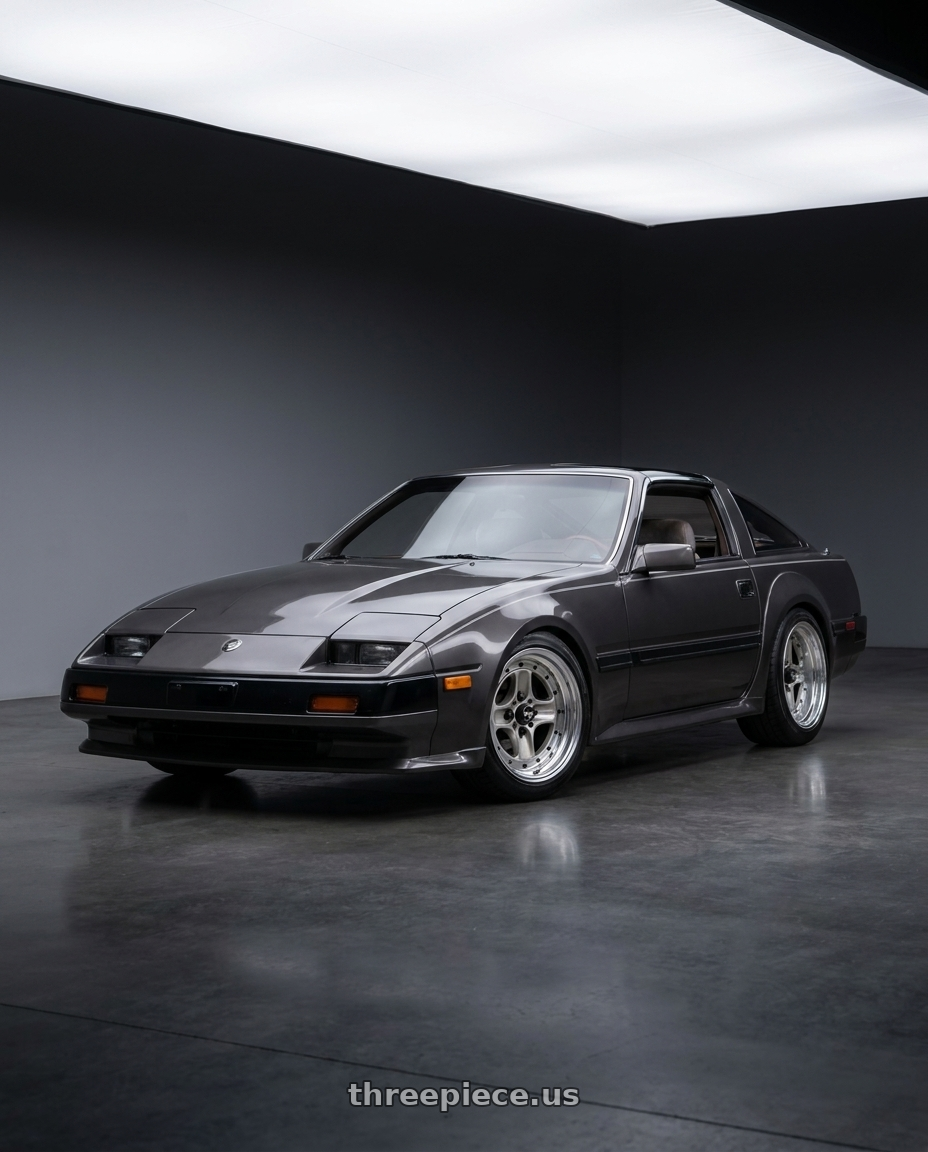 1985 Nissan 300zx  with Work Equip 40 4x114.3 15x9 +7 o disk Brut Silver wheels