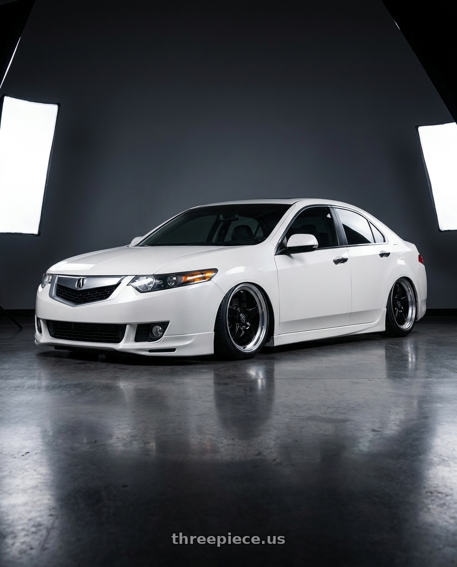 2013 Acura TSX with Forgestar D5 Drag 5x114.3 18x10 +22 Gloss Black Machined wheels