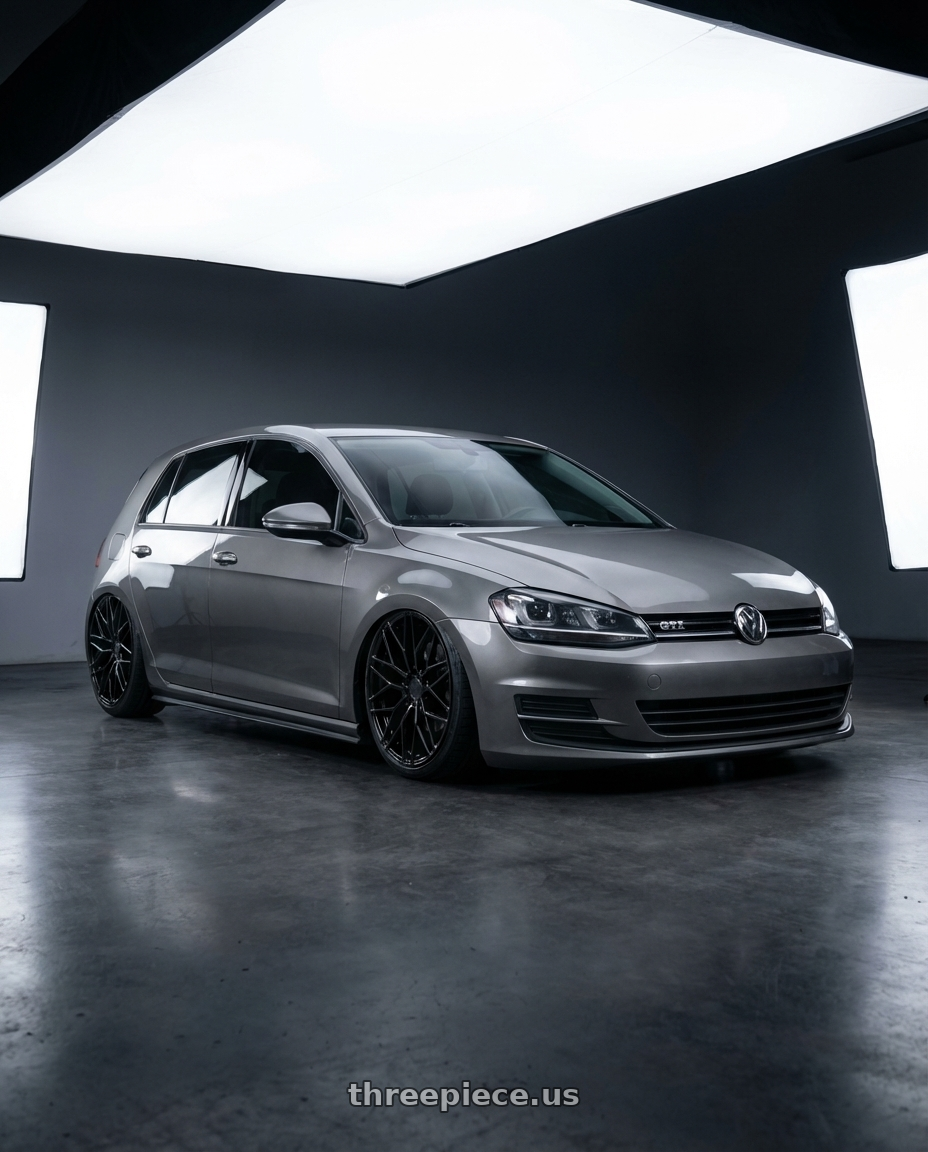 2019 Volkswagen GTI MK7 with Avant Garde Wheels M520R 5X112 19x9.5 +40 Gloss Black wheels