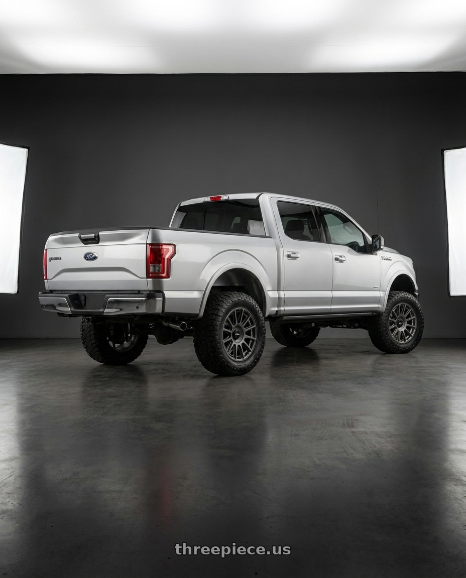 2016 Feos f150 with Rotiform 741 5x114.3 22x12 +47 MATTE ANTHRACITE wheels rear three quarter view meaty tires