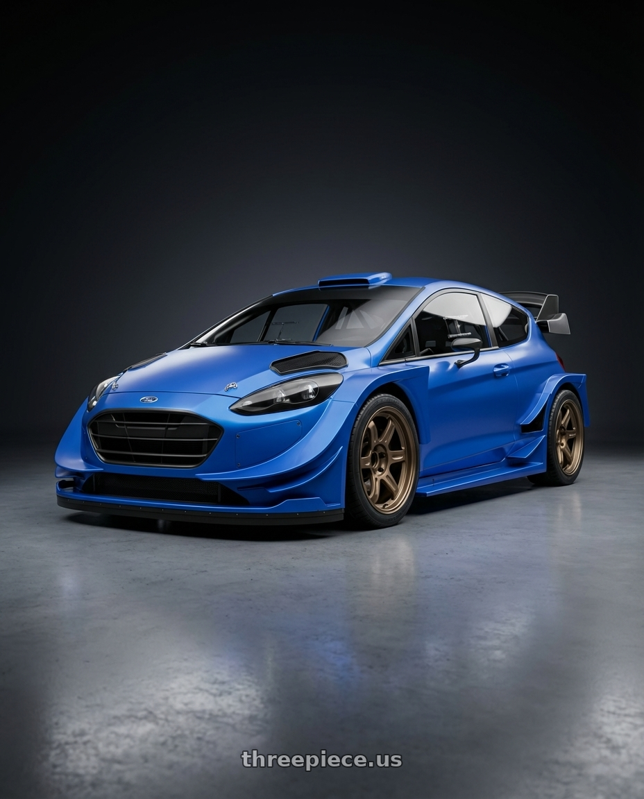 Ford fiesta rally1 2018 with Volk Racing 21C 5x112 18x10.5 +30 BRONZE wheels