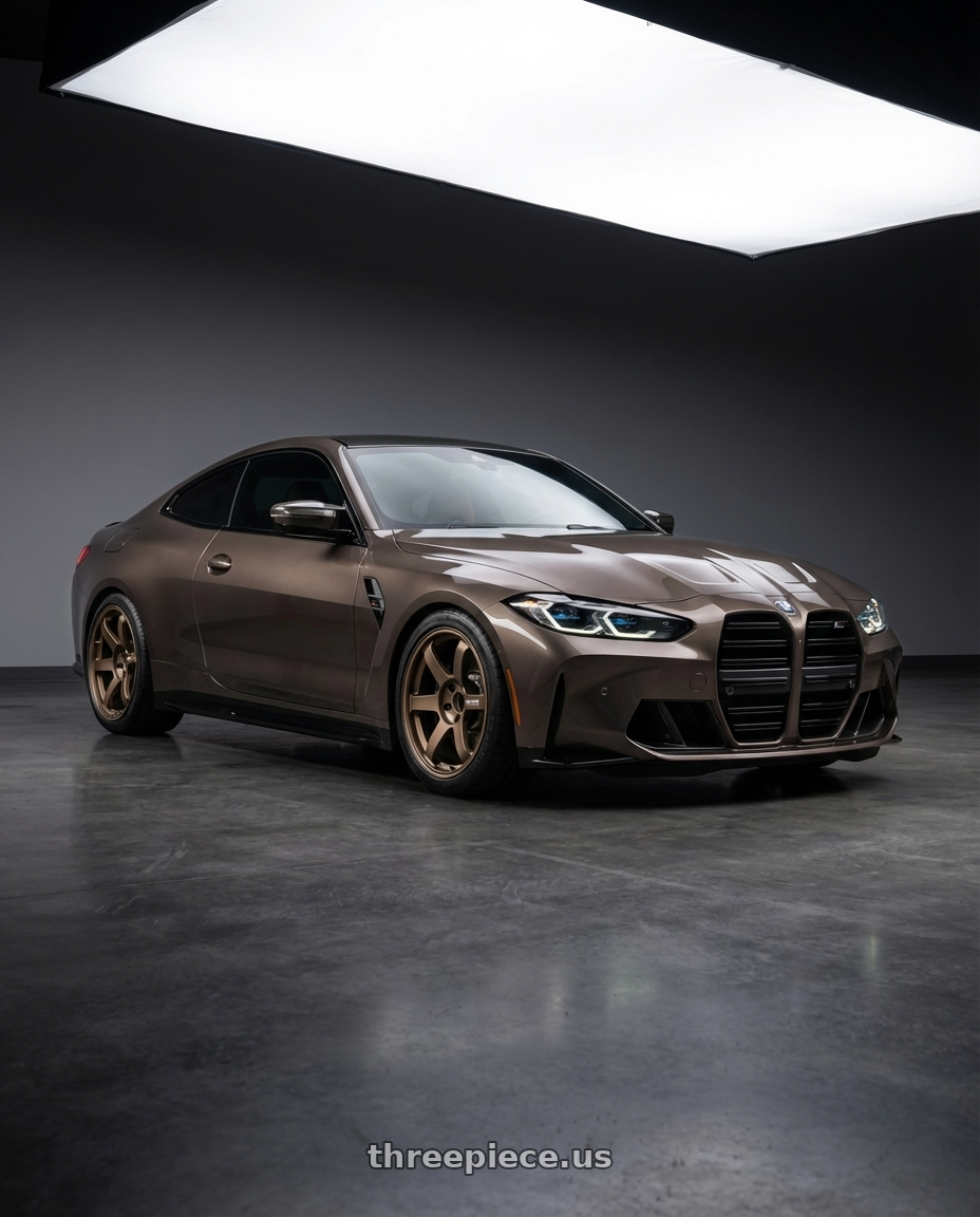 2024 bmw m4 competition sepia 2 with Volk Racing TE37 Saga S-Plus 5x114.3 18x8.5+35 Bronze wheels