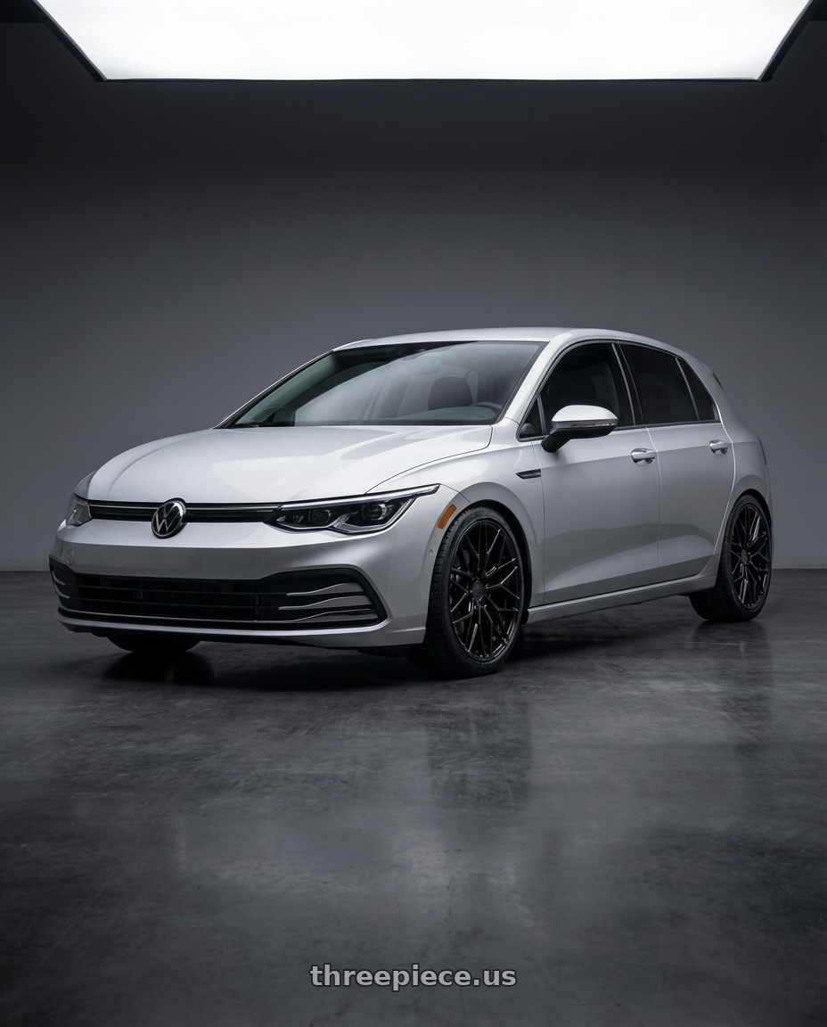 2024 Volkswagen Golf R MK8 with Avant Garde Wheels M520R 5X112 19x9.5 +40 Gloss Black wheels