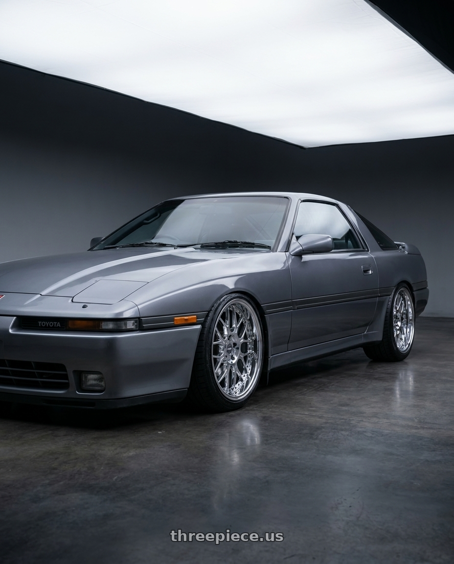 1991 toyota supra with ESR Wheels CS18 5x114.3 18x10.5 +22 Vacuum Chrome wheels