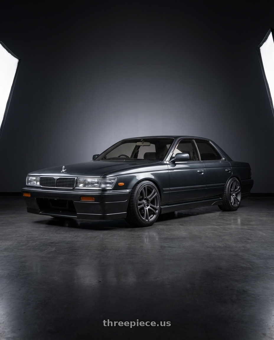 1992 nissan laurel with Kansei K16G Neo 5x114.3 18x9.5 22 Gunmetal wheels