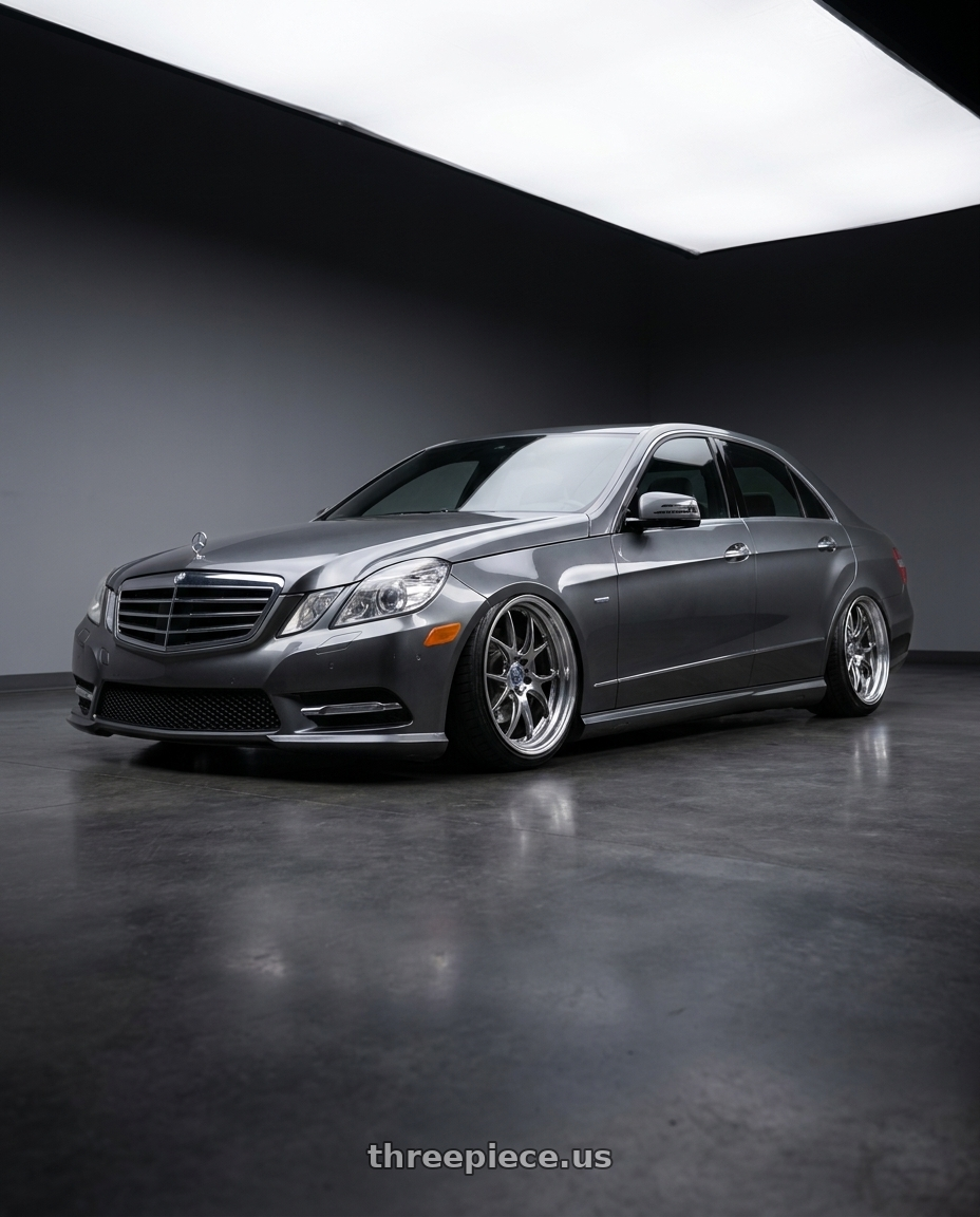 2012 Mercedes E550 with Homura 2X5RA 5x114.3 20x8.5+38 Grace Silver / Rim DMC wheels