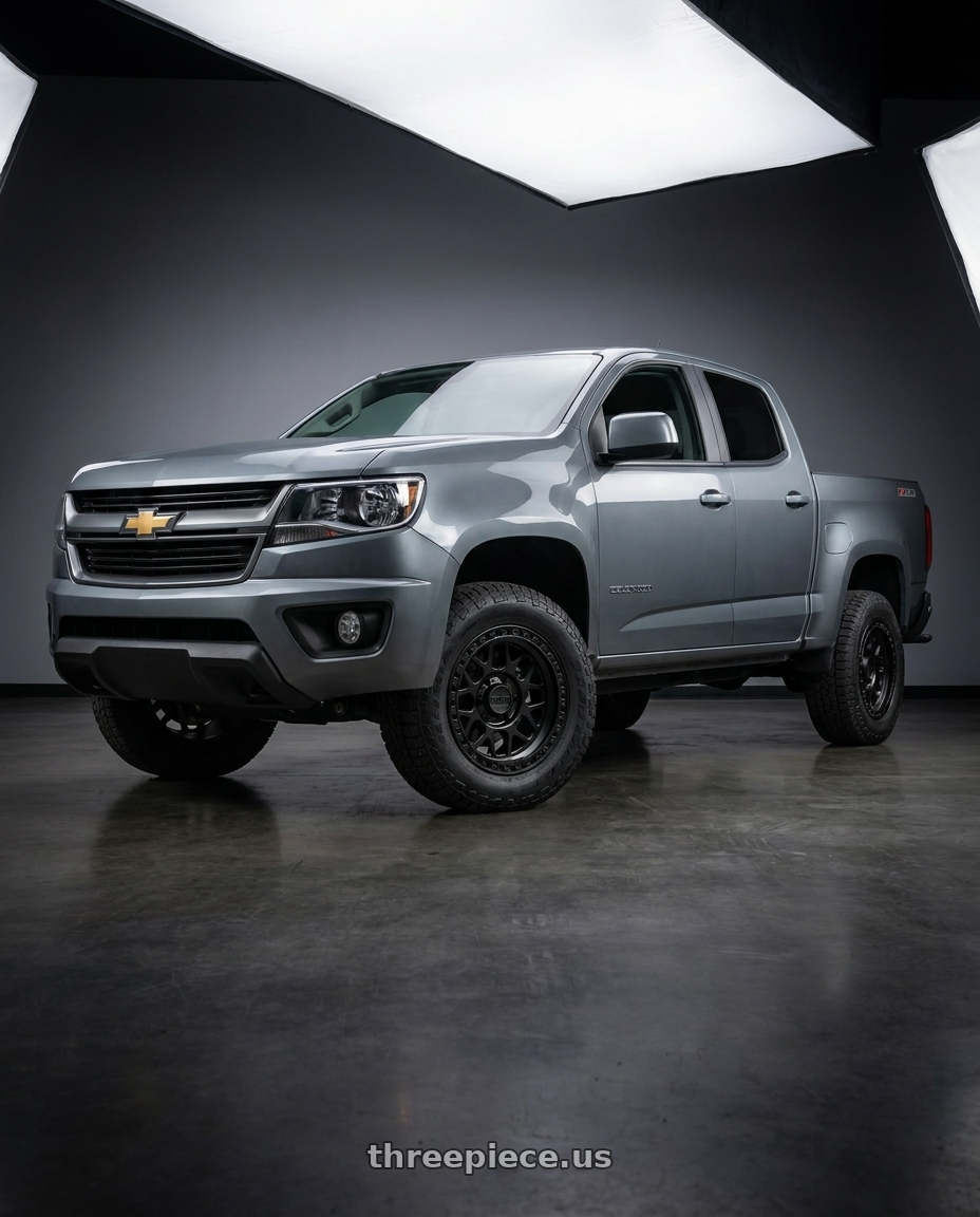 2021 Chevrolet Colorado WT with KMC KM549 GRS 6X120 17X8.5 +0 SATIN BLACK wheels