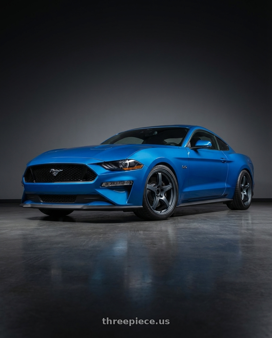 2022 Ford Mustang GT with Gram Lights 57CR 5x114.3 19x8.5+35 Gunblue II wheels