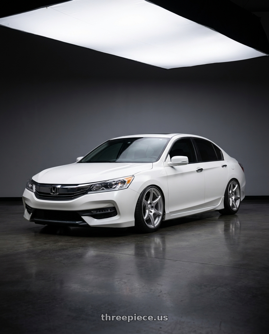 2016 Honda accord with Kansei K11S Tandem 5X100 18x9.5 22 Hyper Silver wheels