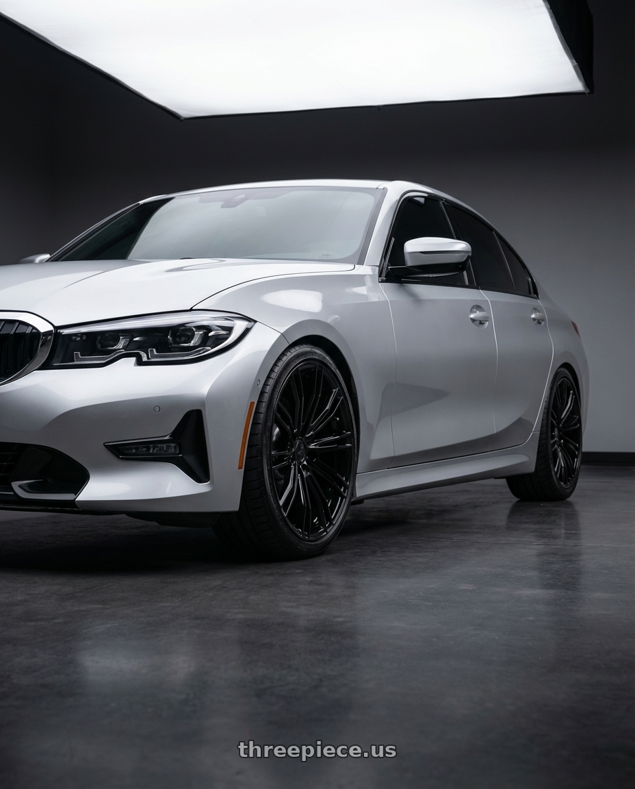 2023 BMW 3 Series G20 with Avant Garde Wheels M520R 5X112 19x8.5 +35 Gloss Black wheels