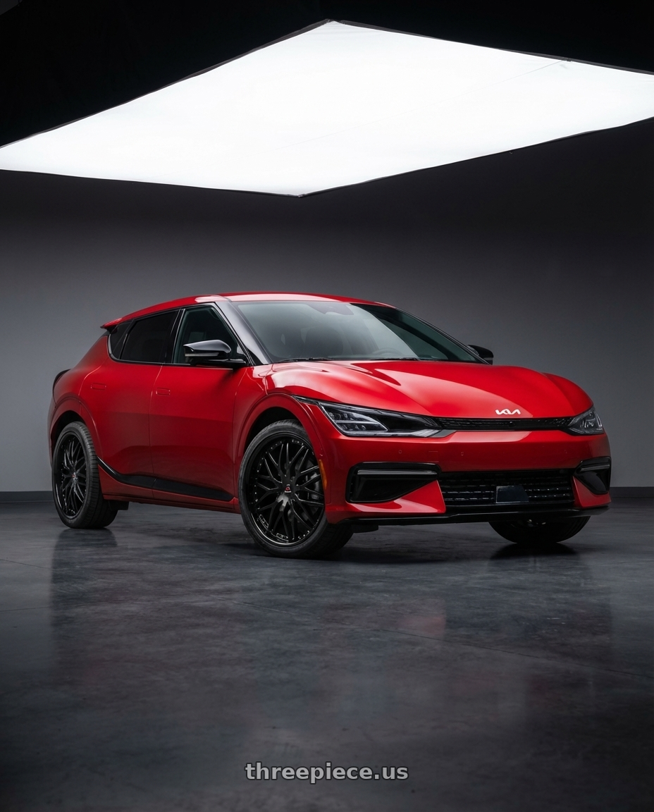 2024 kia ev6 with Cavallo CLV-46 5x114.3/5x120 20x8.5 +35 Gloss Black wheels