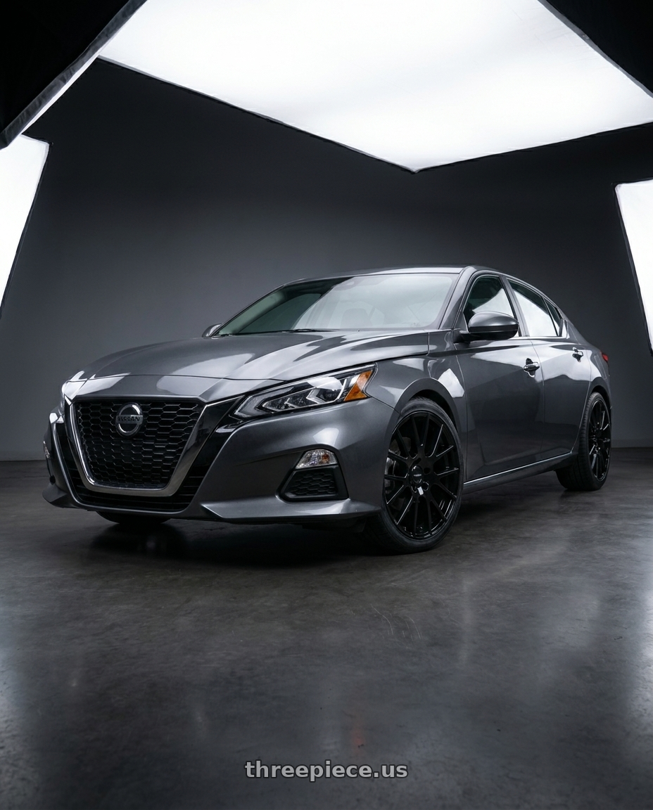 2021 Nissan Altima SV with Vision Street-Designs 18 Hellion 5x114.3 18x8+40 Gloss Black wheels