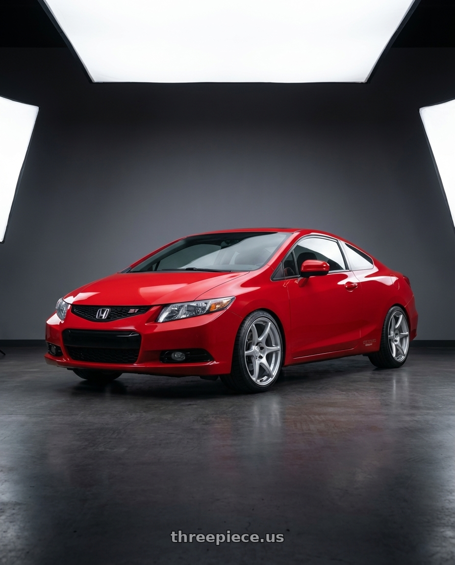 2015 Honda Civic Si with Kansei K11S Tandem 5x114.3 17x9 35 Hyper Silver wheels