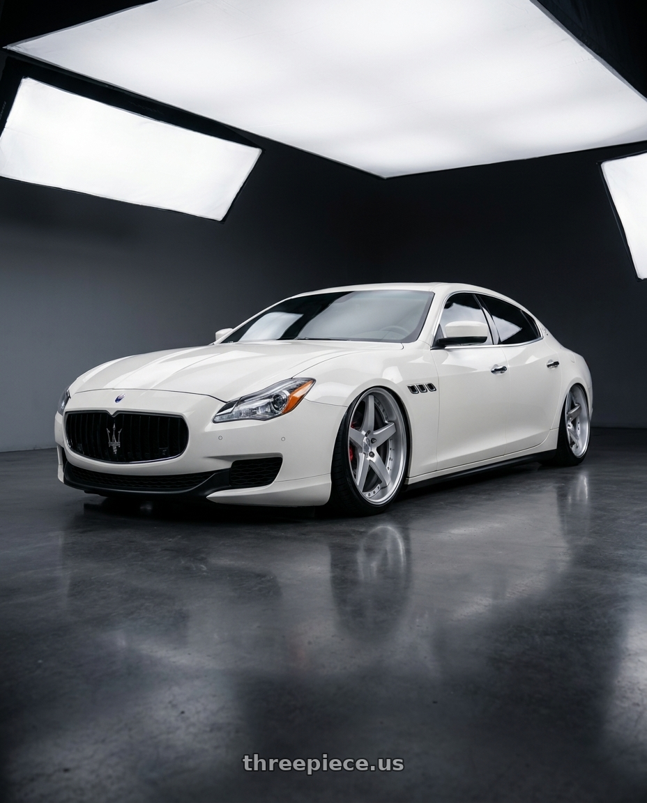2014 maserati quattroporte gts  with Work Gnosis Gr203 5x114.3 20x11+45 O Disk Matte Silver wheels