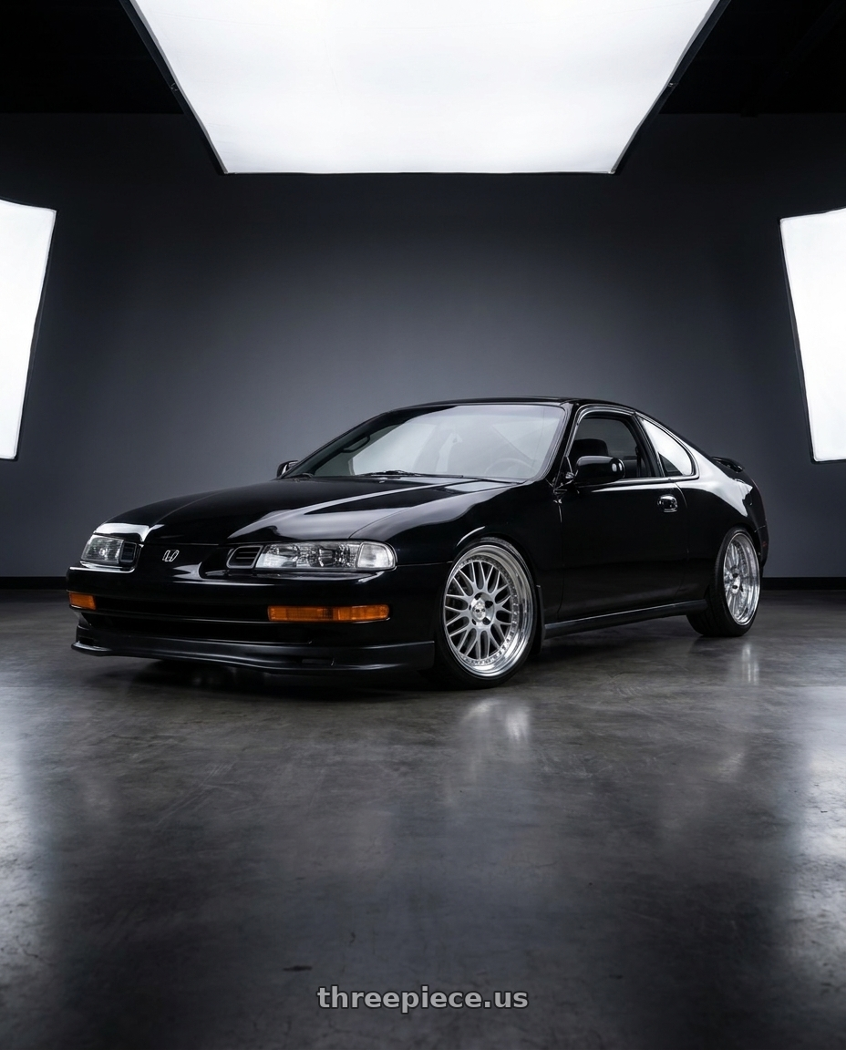 1992 Honda prelude Si with Work Meister M1 3p 4x114.3 16x8+20 A Disk Silver wheels